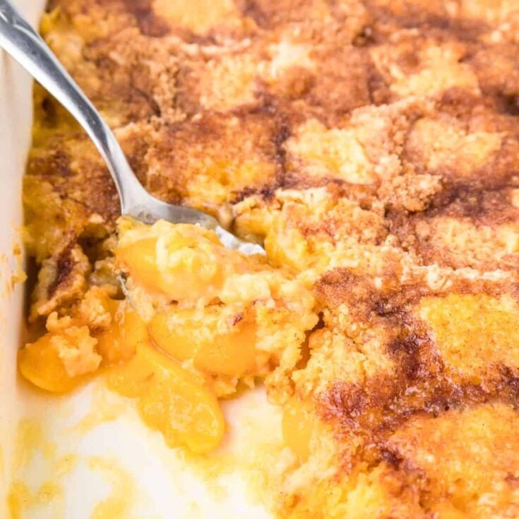 Peach cobbler with cake mix