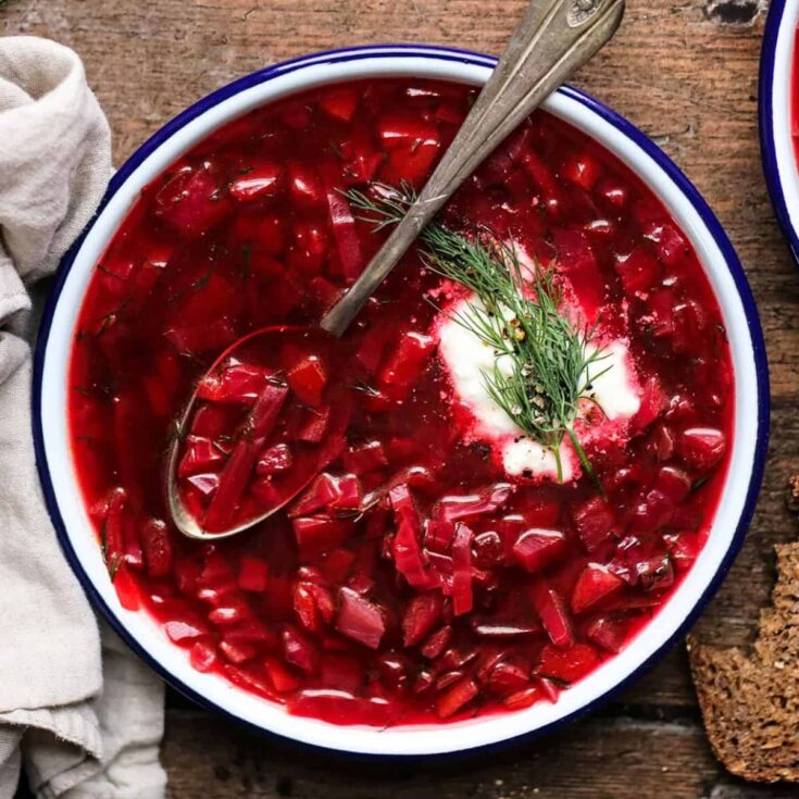 Vegetarian borscht Winter soup