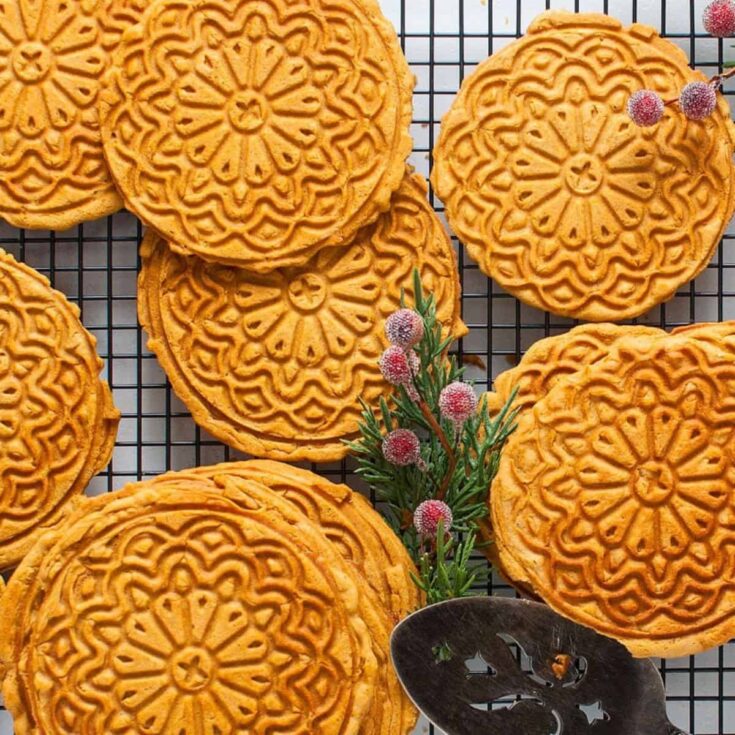 Gingerbread pizzelle made after reading these gingerbread recipe