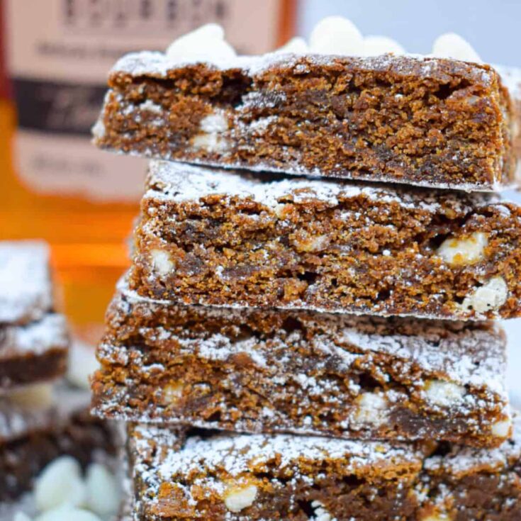 Four Roses white chocolate bourbon gingerbread bars