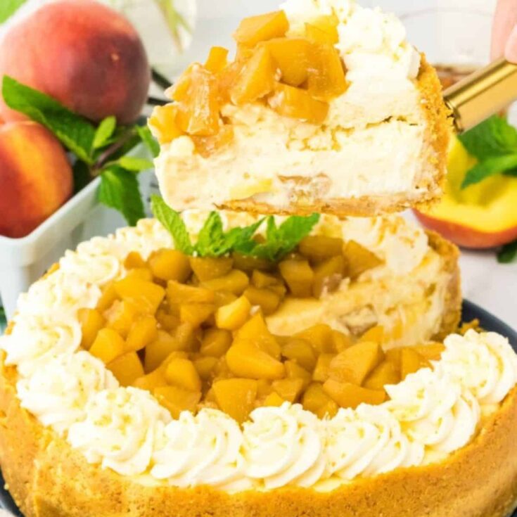 Peach rum cheesecake