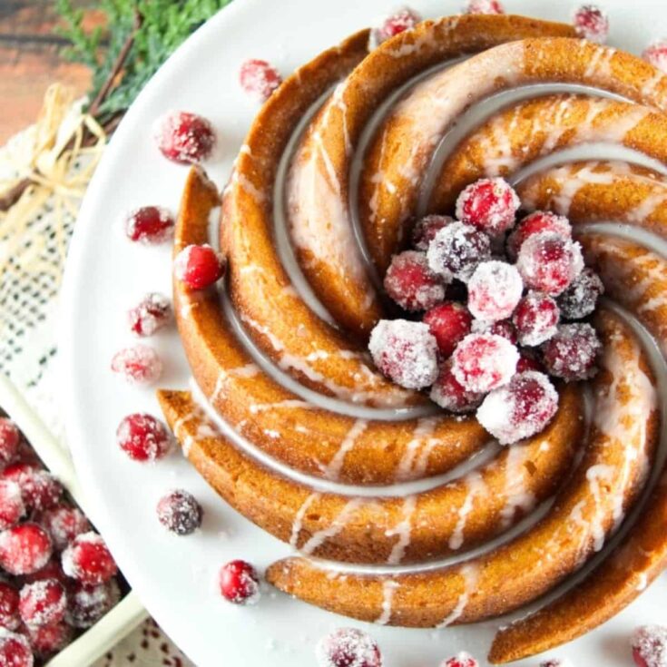 Gingerbread Bundt cake with vanilla glaze dessert