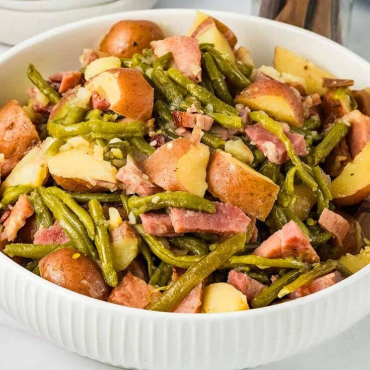 Hearty ham green beans and potatoes