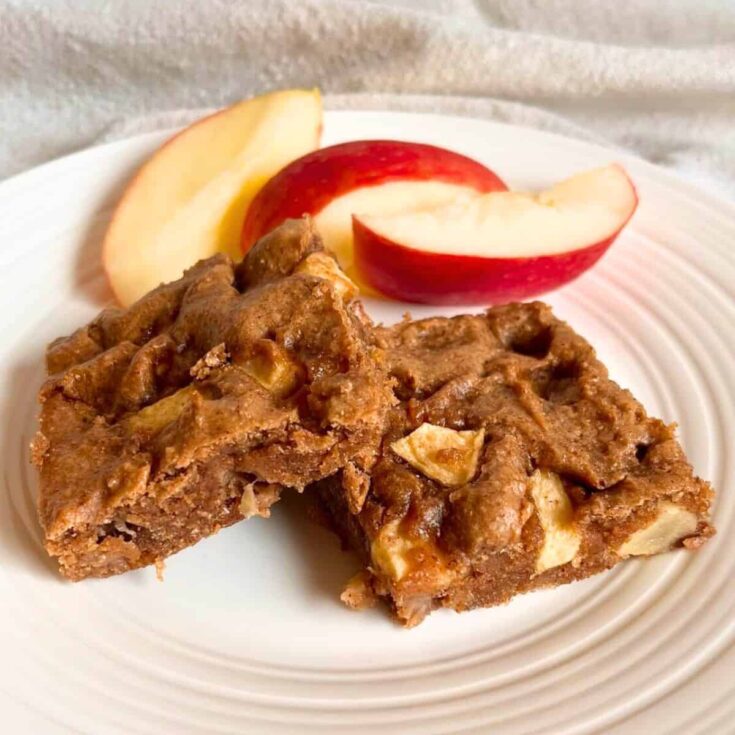 Homemade vegan apple blondies made after reading these apple recipes