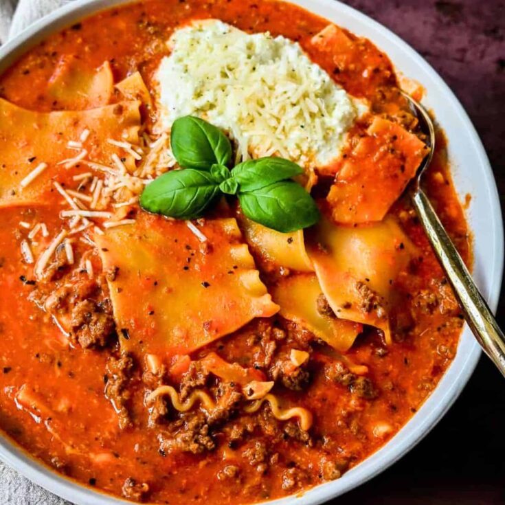 Lasagna soup, made after reading these winter soup recipes