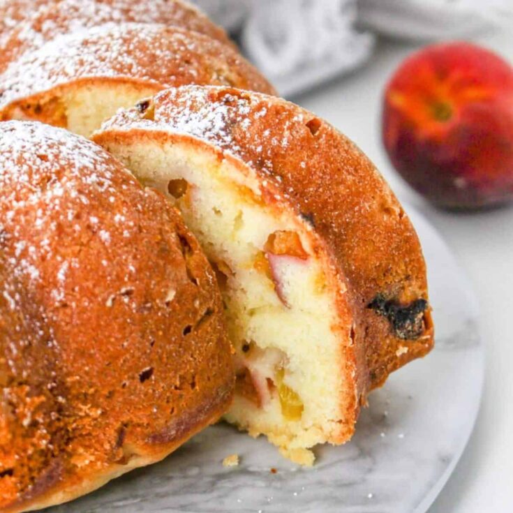 Peach Bundt cake made after reading these peach dessert recipes