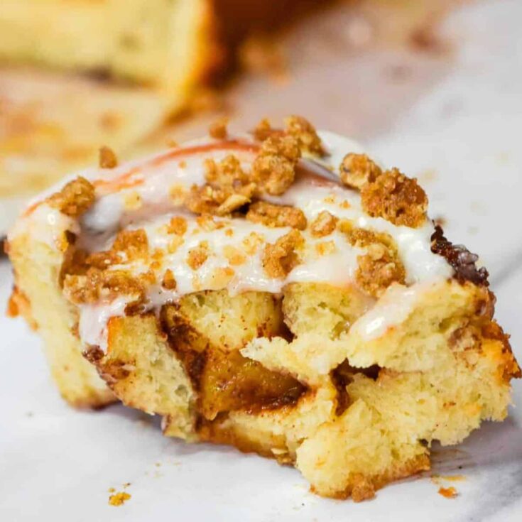 Peach cinnamon rolls dessert
