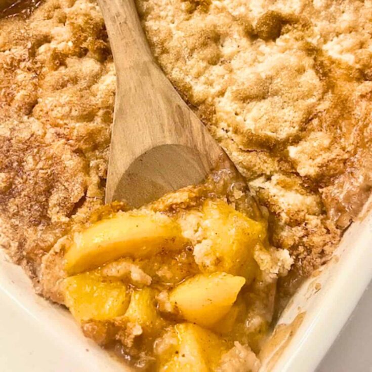 Peach cobbler with cake mix