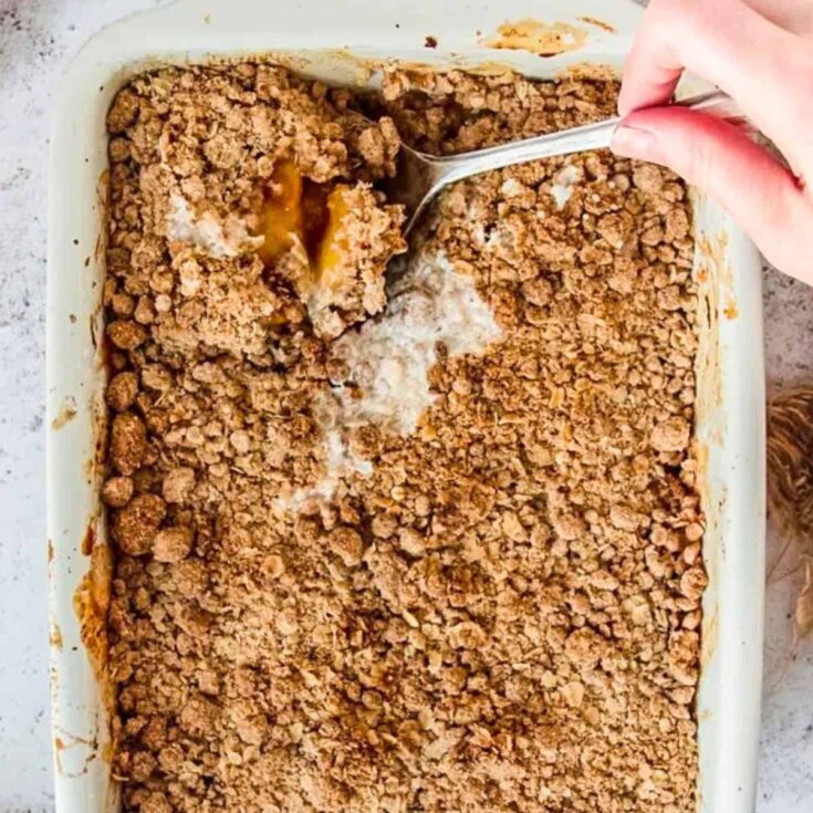 Peach crumble made after reading these peach dessert recipes