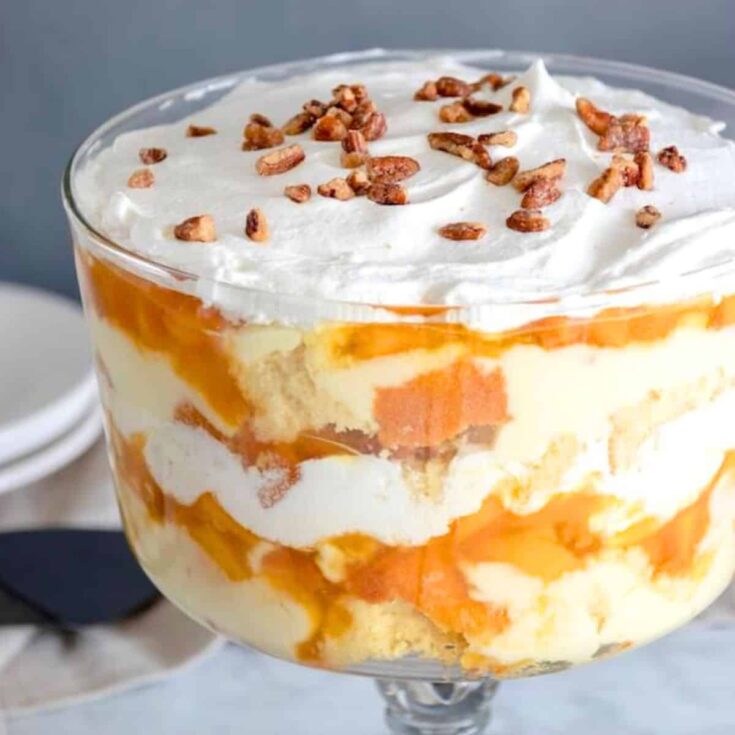 Peaches and cream trifle