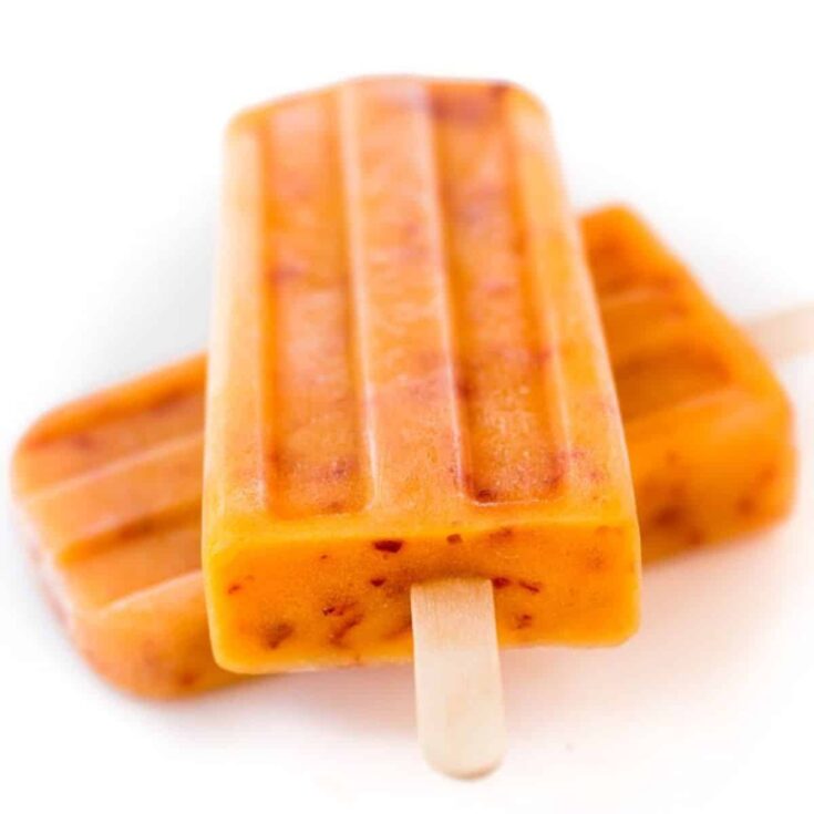 Ripe peach popsicles