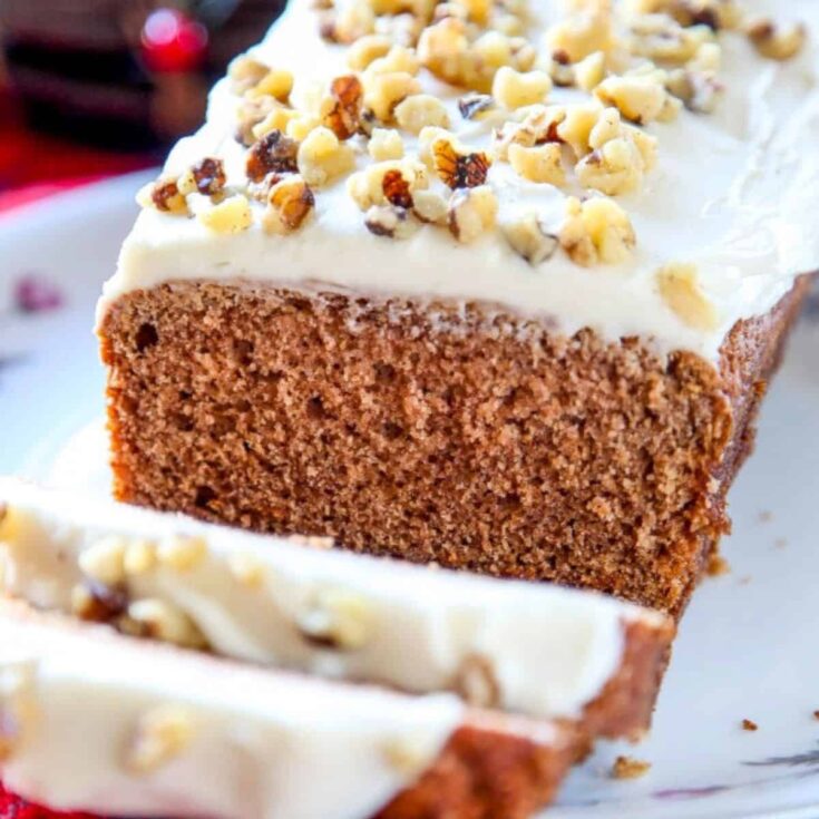 Sliced Starbucks gingerbread loaf