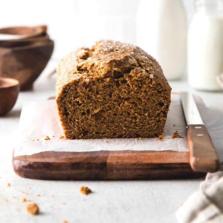 Vegan spiced gingerbread loaf