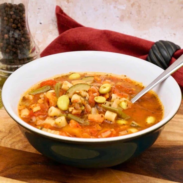 Vegetarian minestrone winter soup