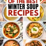 A collage of winter soups, with the text overlay 25 of the best winter soup recipes
