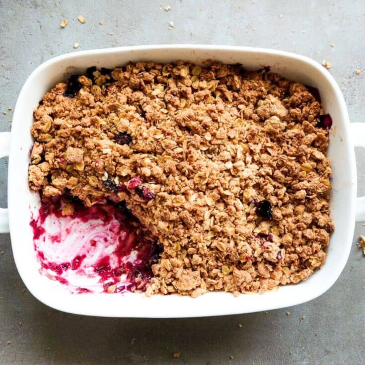 Apple and blueberry crisp