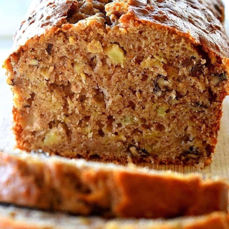 Sliced apple cake loaf