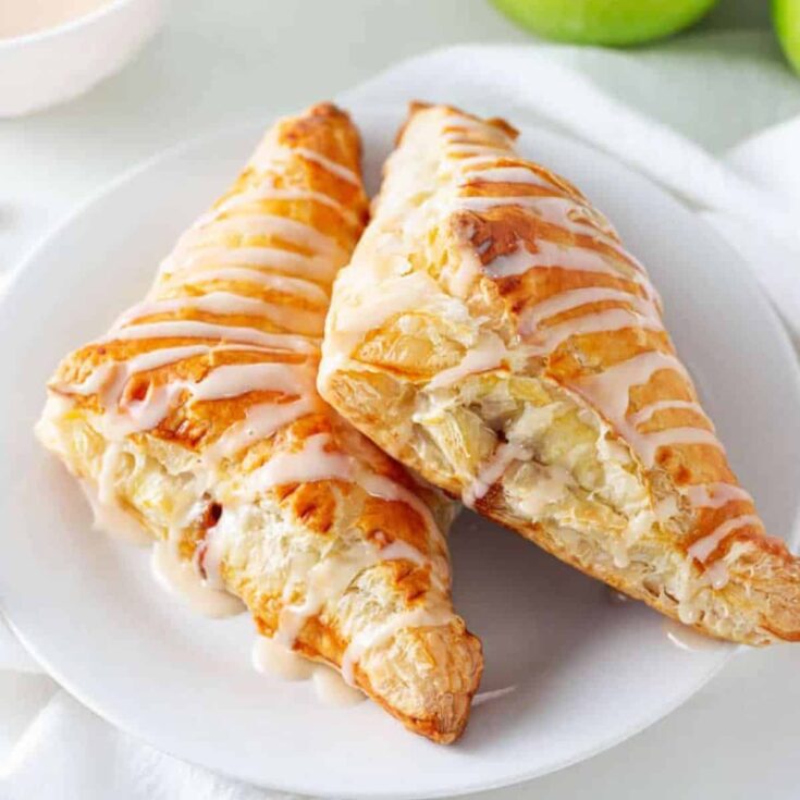 Apple turnovers served on a plate