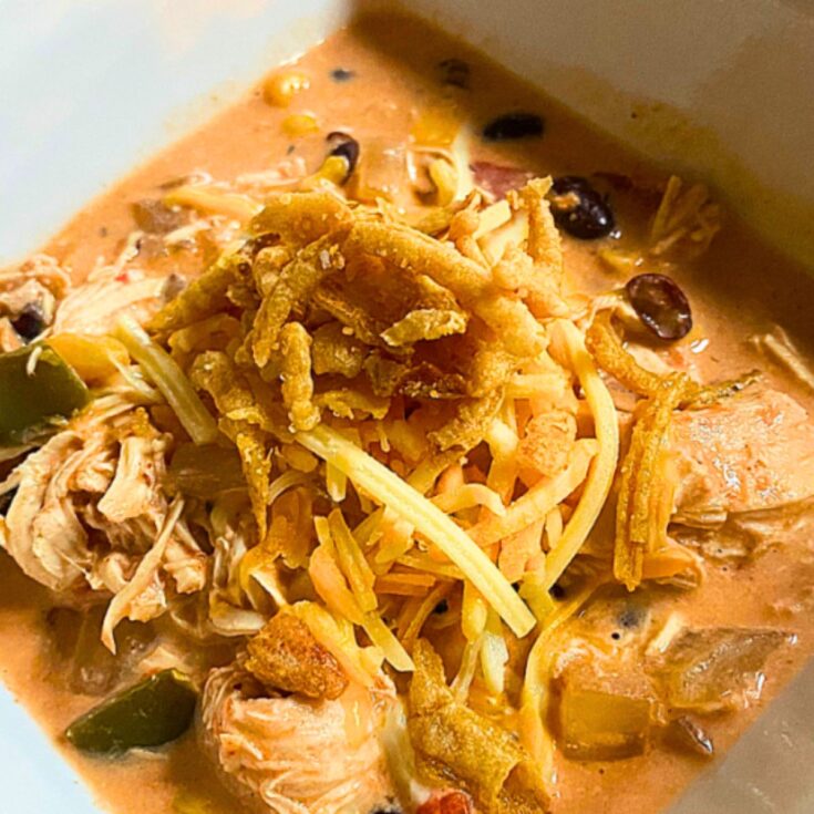 Award winning creamy chicken crock pot chili