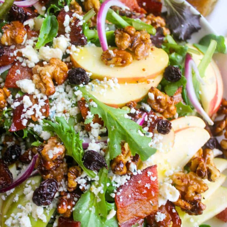 Blue cheese apple walnut salad
