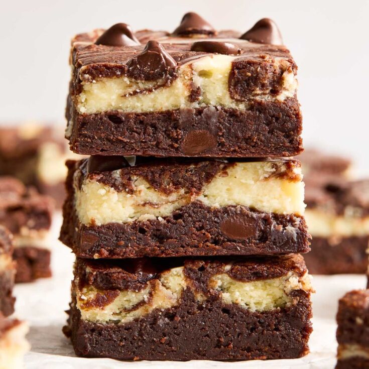 Cheesecake brownies, made after reading these brownie recipes