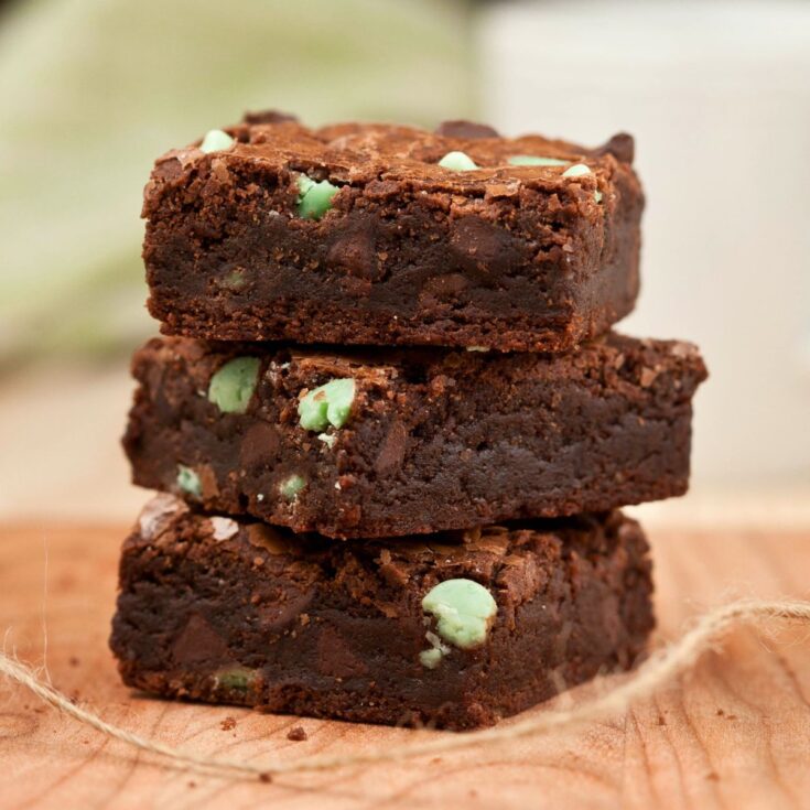 Chewy mint chocolate brownies