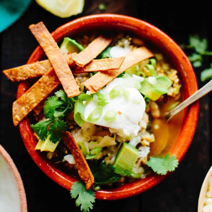 Chicken poblano white bean chili