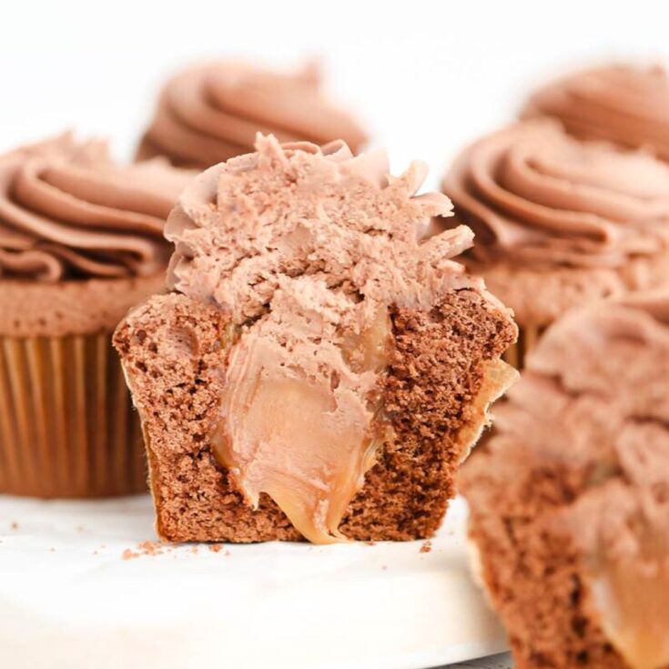Chocolate caramel cupcakes