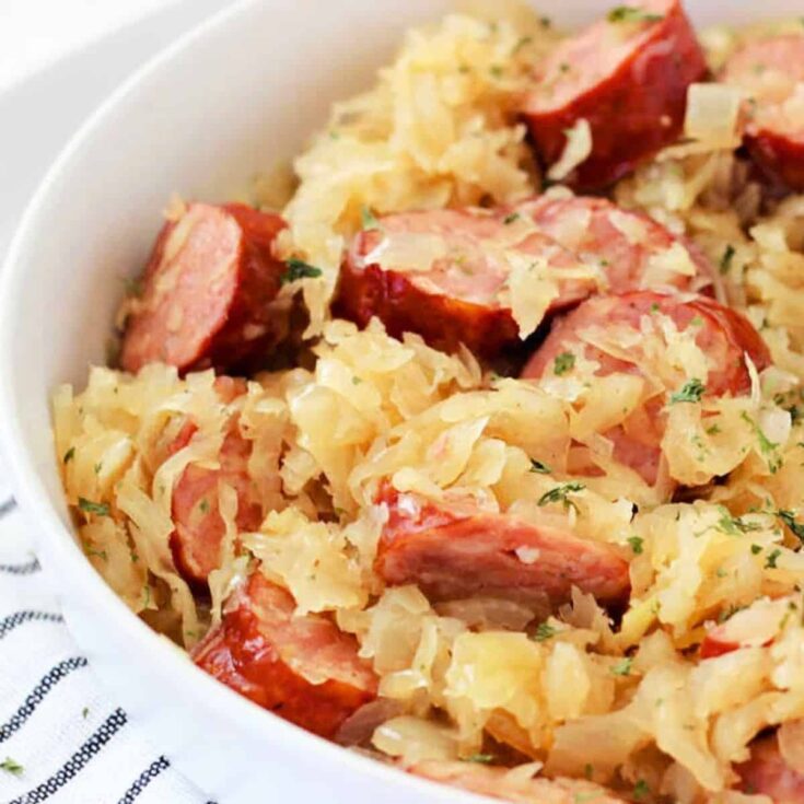 Easy kielbasa and sauerkraut