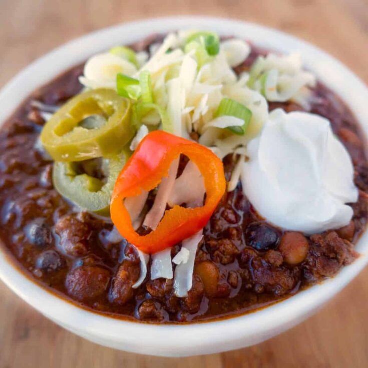 Four bean beef and beer chili