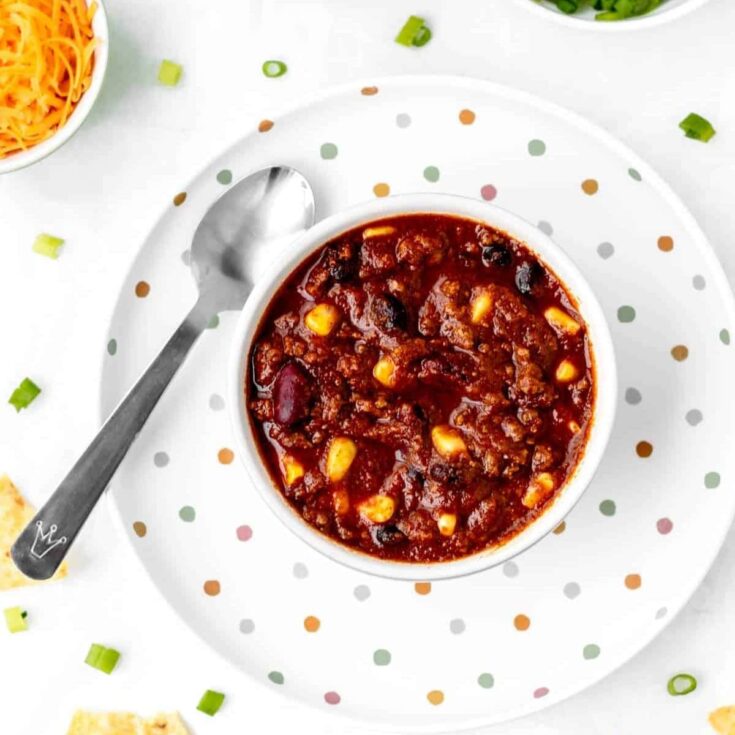 Kids' chili con carne with vegetables beef chili