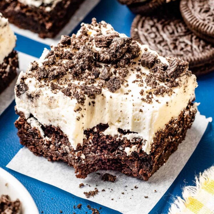 Oreo brownies, made after reading these brownie recipes