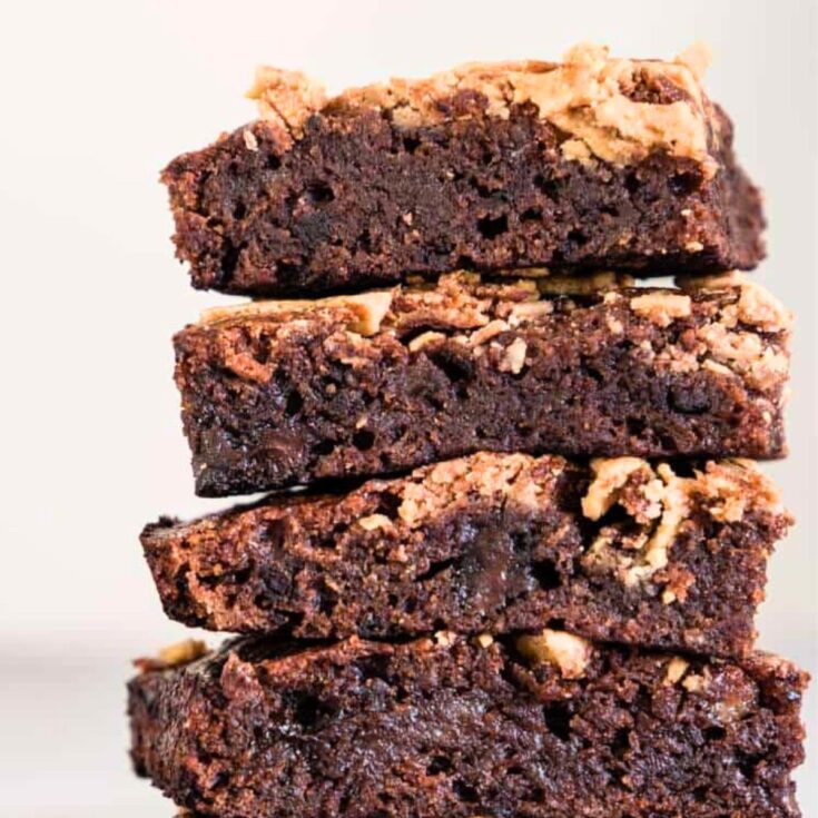 Peanut butter banana vegan brownie