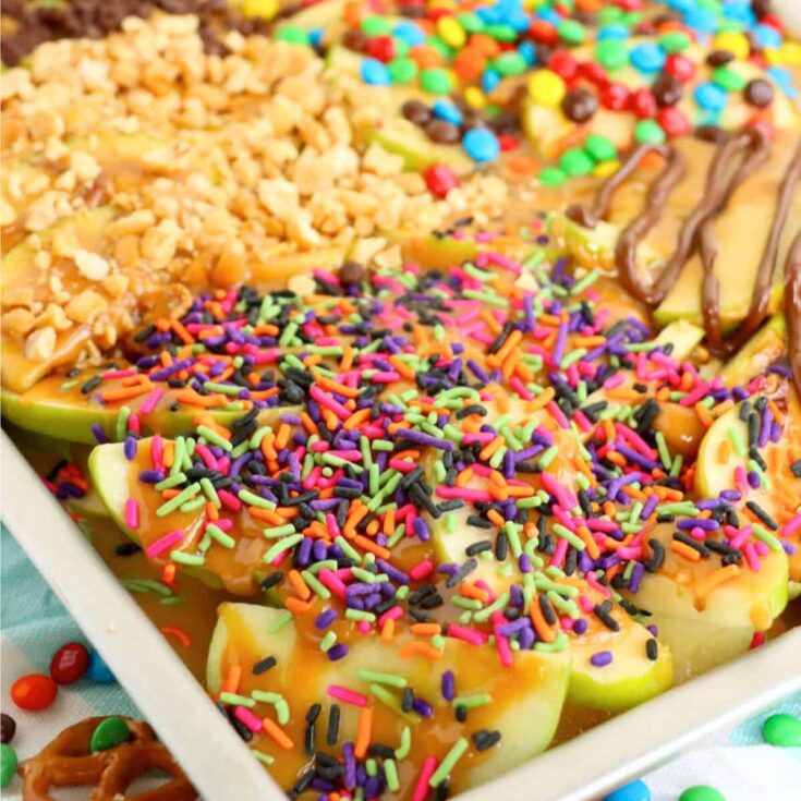 Sheet pan caramel apples