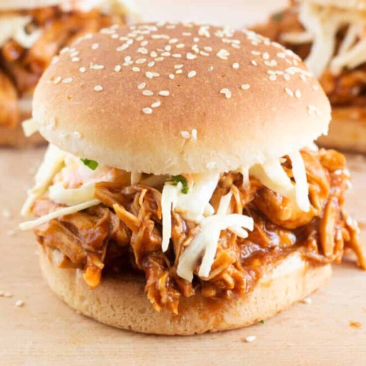 Slow cooker BBQ chicken, made after reading these dump and go crockpot dinners