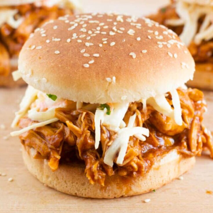 Slow cooker BBQ chicken slider