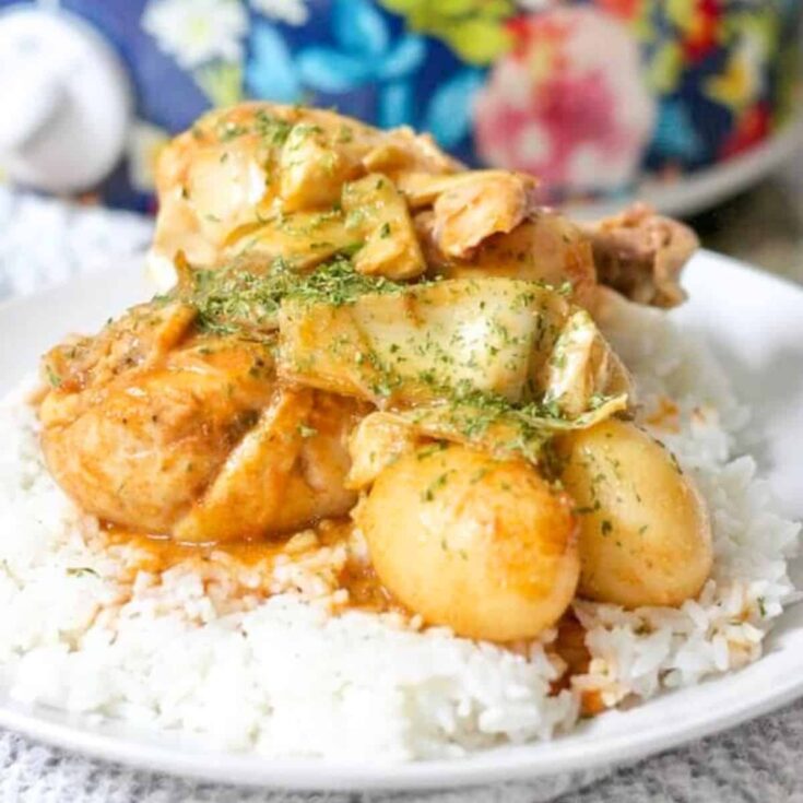 Slow cooker Italian chicken and potatoes with rice