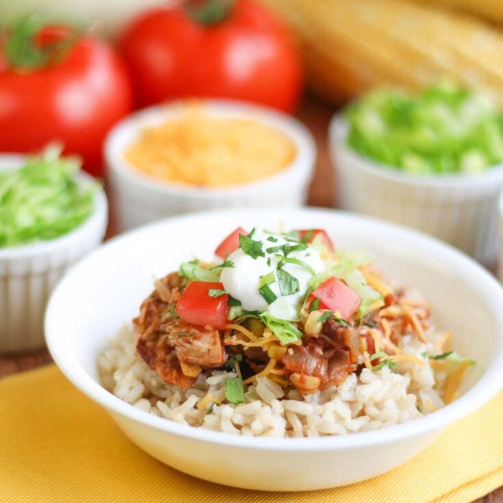 Slow cooker chicken burrito bowl