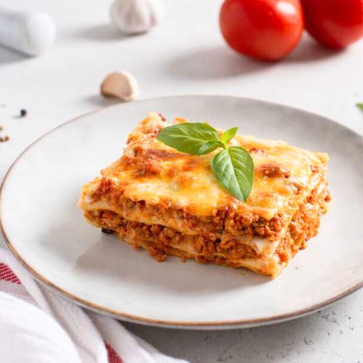 A plate of slow cooker lasagna