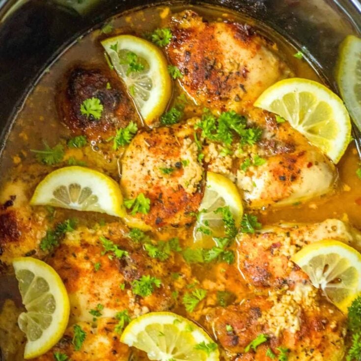 Slow cooker lemon chicken thighs