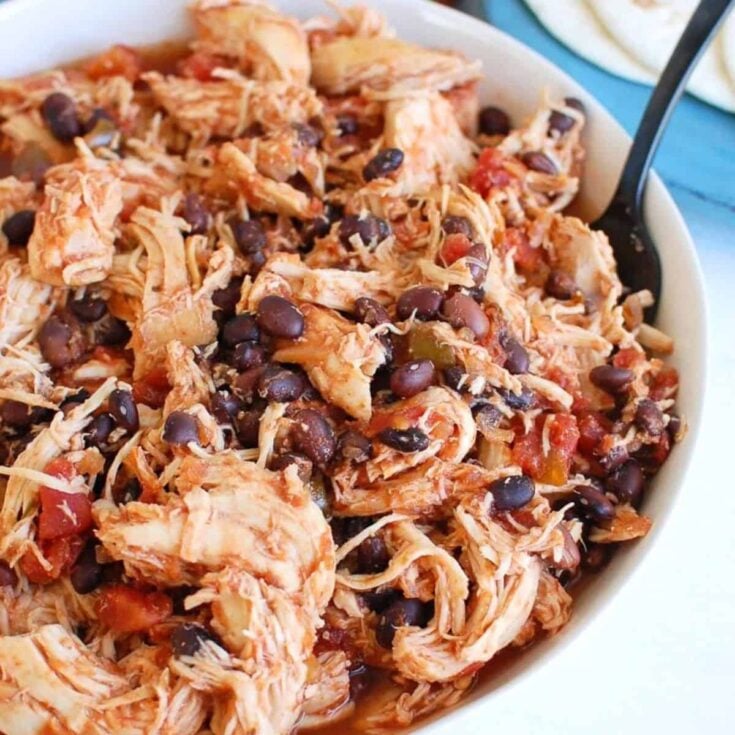 Slow cooker shredded chicken dump and go crockpot dinner