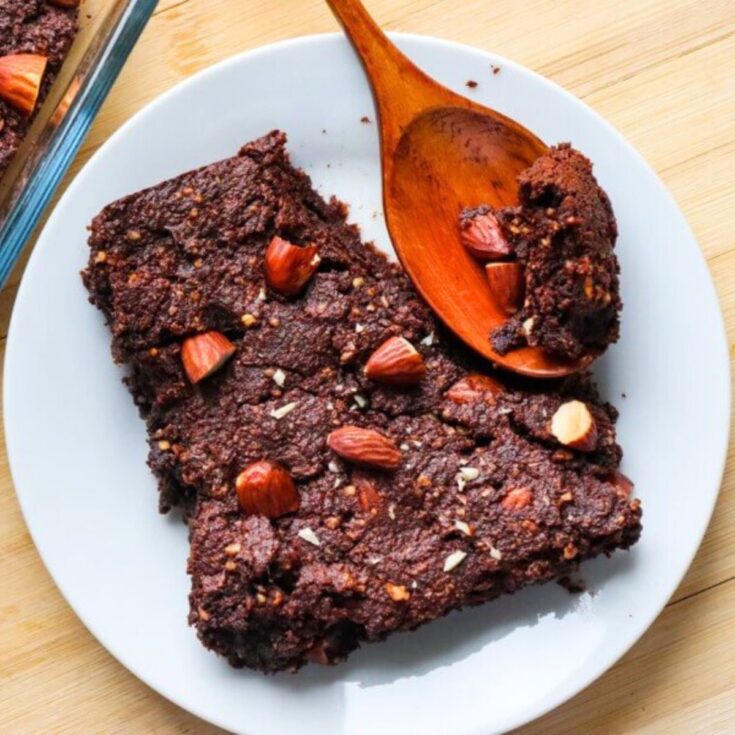 Sweet potato brownies, made after reading these vegan brownie recipes