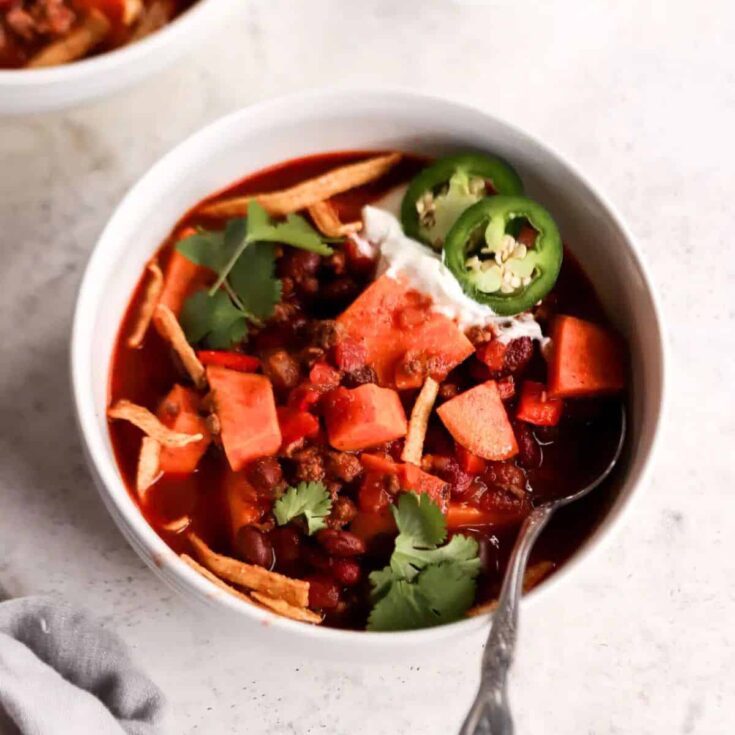 Sweet potato beef chili