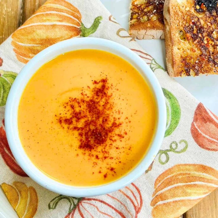 A bowl of sweet potato soup