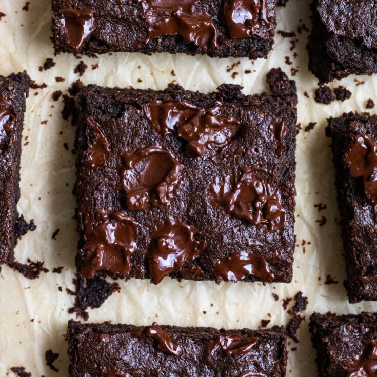 Vegan gingerbread oat flour brownies
