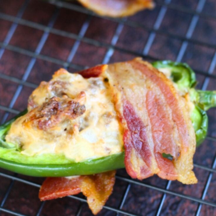 Bacon wrapped with sweet onions Jalapeno popper