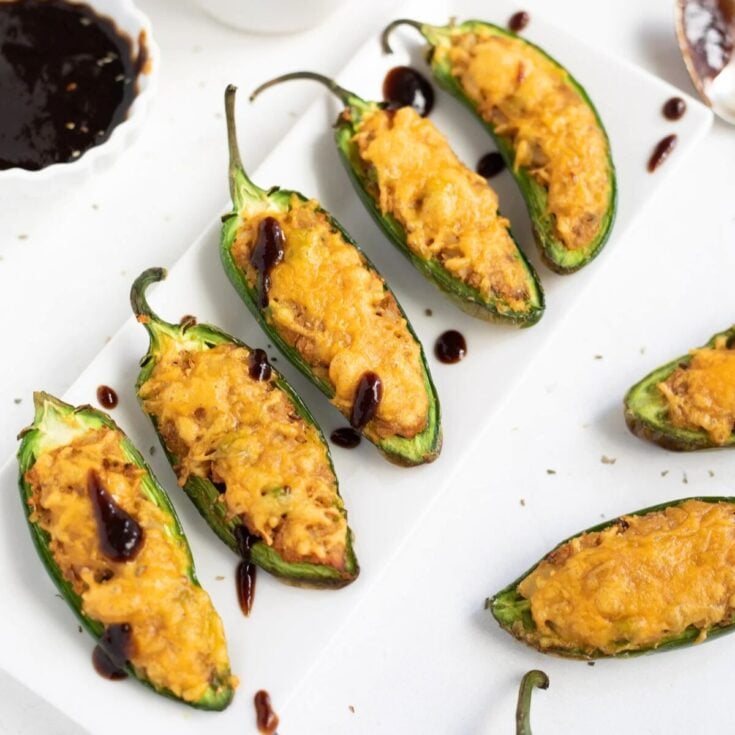 Cheesy samosa Jalapeno poppers on a plate