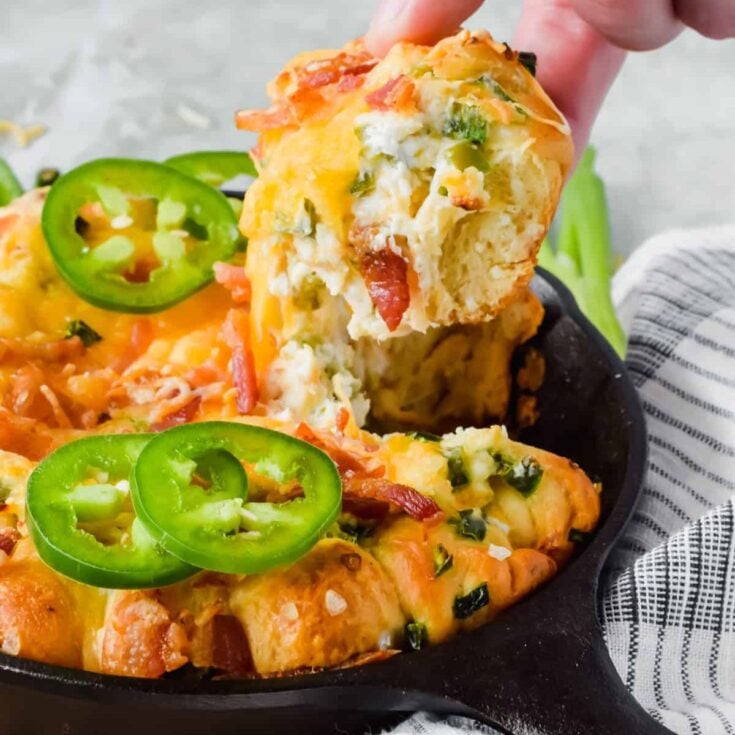 Jalapeno popper chicken dip with bacon and pretzel nuggets