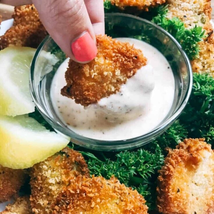 Smoky chipotle ranch fried pickles