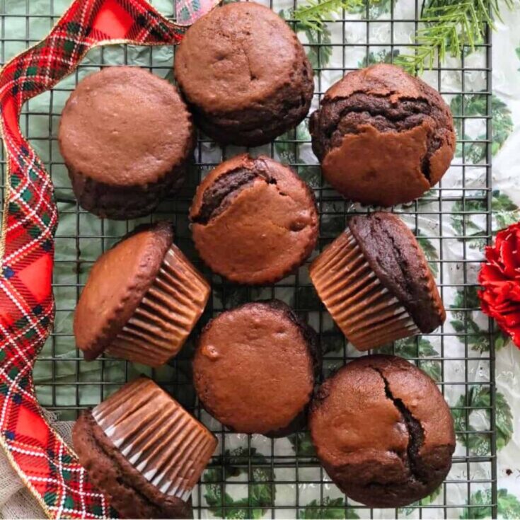 Chocolate gingerbread muffins